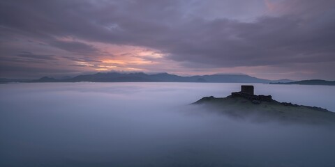 Close-up of a natural sand whirlwind in an arid desert, illustrating wind erosion and debris dispersion, erosion risk