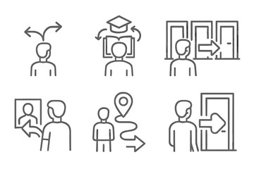 Personal development and career path showing choice, education, and navigation