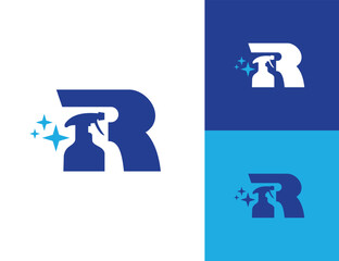Cleaning R Letter Logo