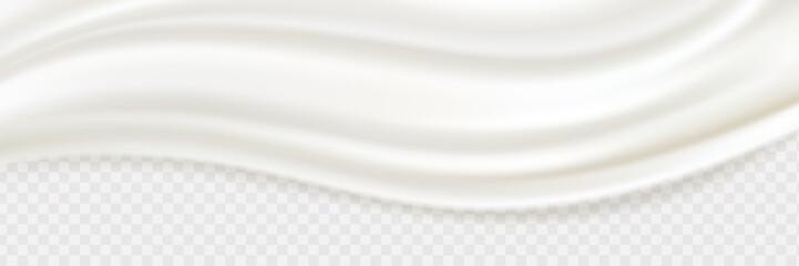 Vanilla vector liquid ice cream background with creamy smooth flow and dripping dessert illustration.