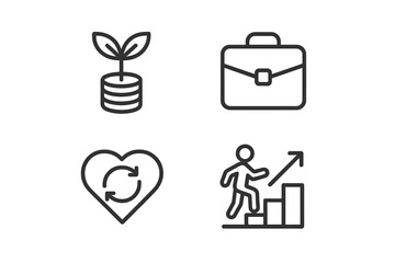 Financial investment, career success, business growth, and sustainable lifestyle concepts