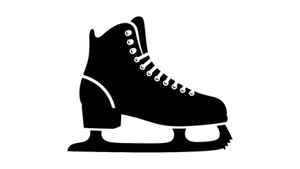 Black silhouette of an ice skate