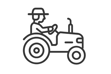 Farmer driving a large agricultural tractor used for planting and harvesting crops