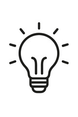 Glowing light bulb outline icon symbolizing a brilliant idea, innovation, and creative solution