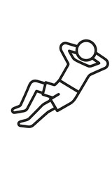 Minimalist line drawing of a person resting and lying down on their back