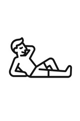 Relaxing man lying down on the ground enjoying leisure time and vacation