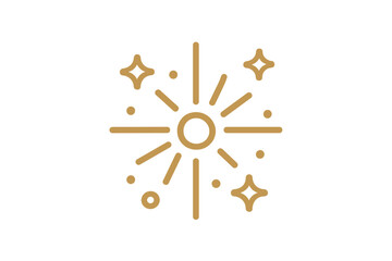 Bright sparkle or radiating light burst symbol with abstract linear design