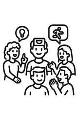 Diverse group collaborating and sharing ideas during a business meeting