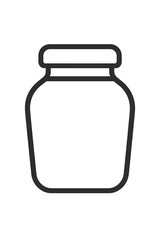 Simple minimalist outline of a generic storage jar container with a rounded lid for modern web and app design