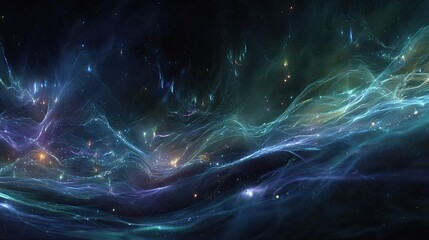 Abstract Cosmic Nebula Displaying Colorful Patterns In Space