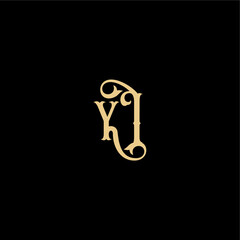YI letter initial royal concept Barock style design monogram modern logo