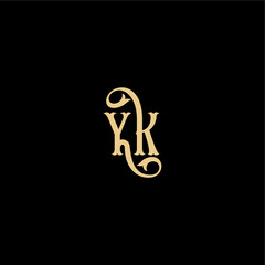 YK letter initial royal concept Barock style design monogram modern logo