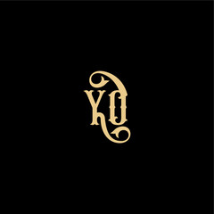 YO letter initial royal concept Barock style design monogram modern logo