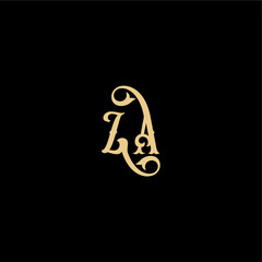 ZA letter initial royal concept Barock style design monogram modern logo