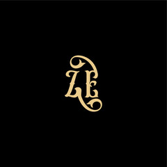 ZE letter initial royal concept Barock style design monogram modern logo