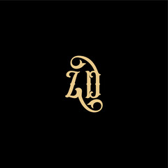 ZD letter initial royal concept Barock style design monogram modern logo