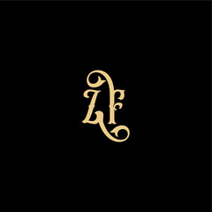 ZF letter initial royal concept Barock style design monogram modern logo
