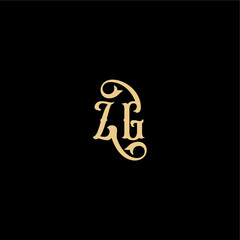 ZG letter initial royal concept Barock style design monogram modern logo