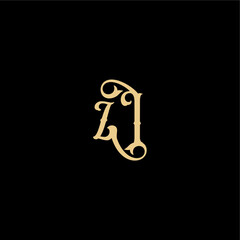 ZI letter initial royal concept Barock style design monogram modern logo