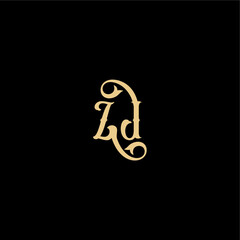 ZJ letter initial royal concept Barock style design monogram modern logo