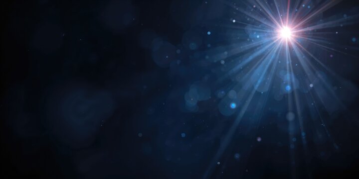 Photograph of a lens flare with bright sunlight creating a rainbow halo effect on a clear sky, used as a background for visual design or layout, Earth Day