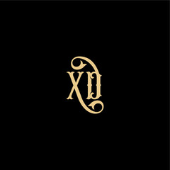 XD letter initial royal concept Barock style design monogram modern logo