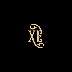 XE letter initial royal concept Barock style design monogram modern logo