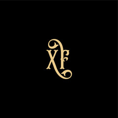 XF letter initial royal concept Barock style design monogram modern logo