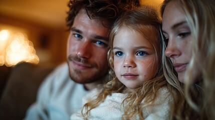 A heartwarming image showcasing a family sharing cherished moments, with a child gazing innocently while surrounded by the warmth and intimacy of their loved ones.