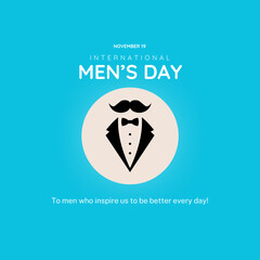 International Men's Day Concept with Wellness and Lifestyle observed on November 19. Vector template for background, banner, card, poster design