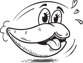 Cute happy cartoon fish illustration vector art for coloring bookCute happy cartoon fish illustration vector art for coloring book