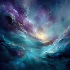 Abstract Colorful Nebula Space Artwork