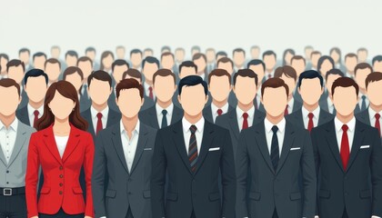Obraz premium Diverse Group of Professional Individuals in Business Attire Standing Together in a Unified Setting