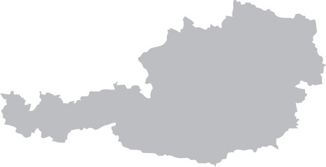 Fototapeta premium Austria Map Grey Silhouette Isolated Editable Vector