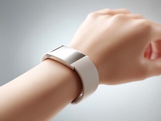 Smartwatch on woman's hand, close-up. Fitness concept