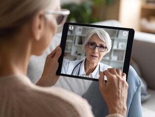 Online consultation with a doctor on a tablet
