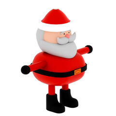 3d render santa claus figure with transparent background