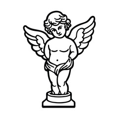 Angel with wings and a heart vector illustration isolated on white