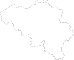 Obraz premium Belgium Map Stroke Outline Stroke Transparent Editable Vector