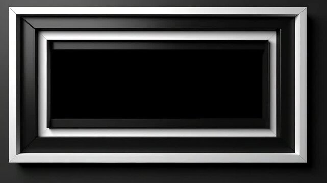 Black and white square frame with silver border decorative square frame monochrome design featuring elegant silver edge perfect for display