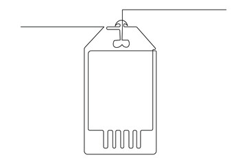 Simple outline illustration of sale tag continuous single line drawing
