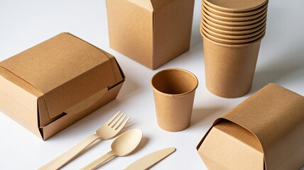 cardboard boxes on white background
