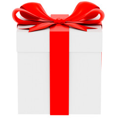3d render gift box present christmas with transparent background