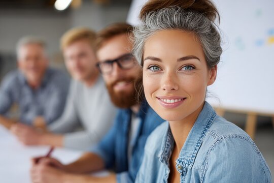 Diverse Team Collaborates in Open Office Space, Fostering Innovation and Strategic Growth.