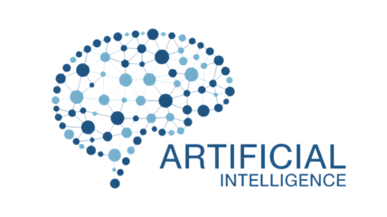 The network brain shows abstract connections forming artificial intelligence thinking.