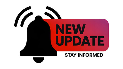 A new update notification appears on a black background indicating something fresh.