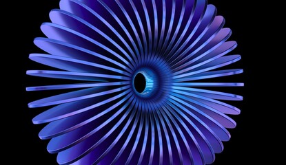 abstract iridescent round cylinder shapes with colorful gradient. 3d rendering illustration for graphic design, presentation or background	