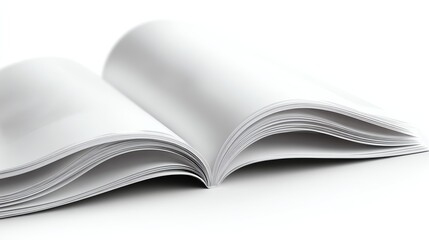 An open blank book showcasing clean, crisp pages in a minimalist design.