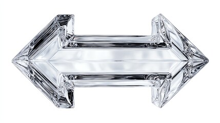 Clear glass directional arrows symbolizing movement and choice in design.