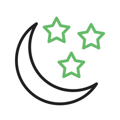 Moon icon vector image. Suitable for mobile apps, web apps and print media.